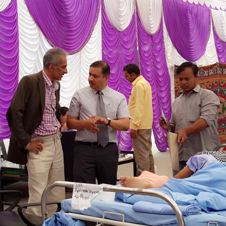 Director in Nepal 2015 Norvic Hospital tent