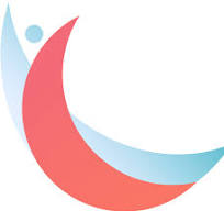 Islamic Help logo of  red crescent moon overlaying a blue crescent moon